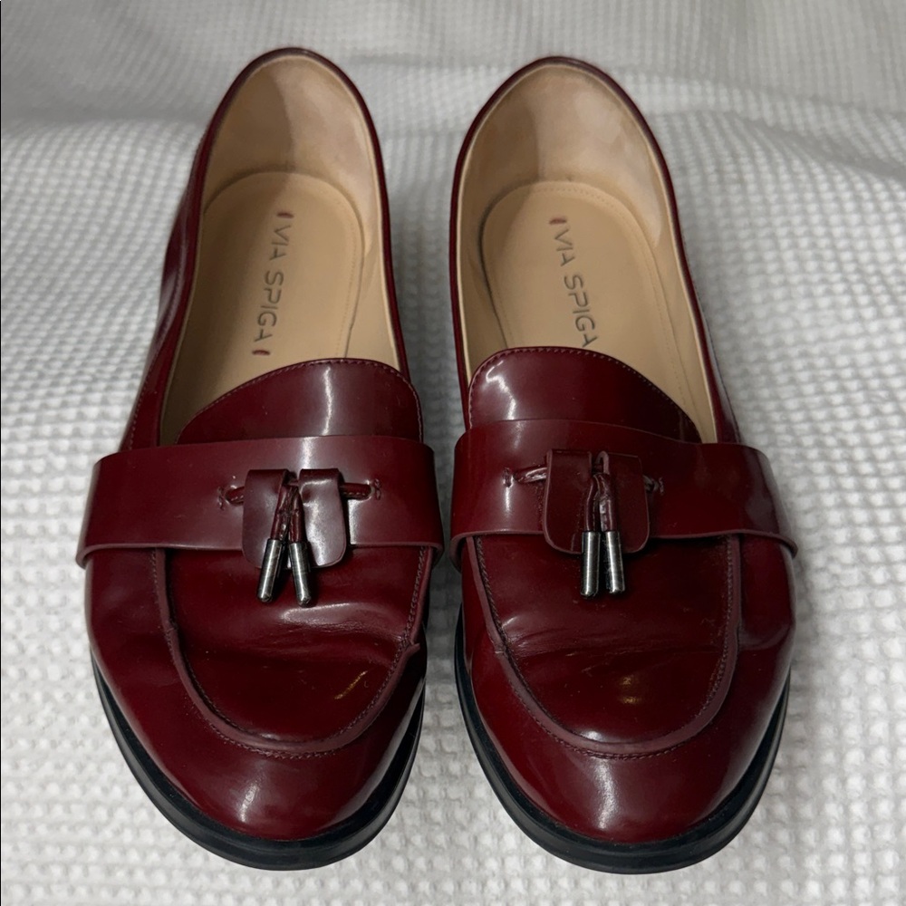 Via Spiga Women's Deep Red Loafers - 8.5 - Picture 2 of 7